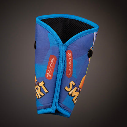 ParaSafe Blue protective gear with branding on a dark background