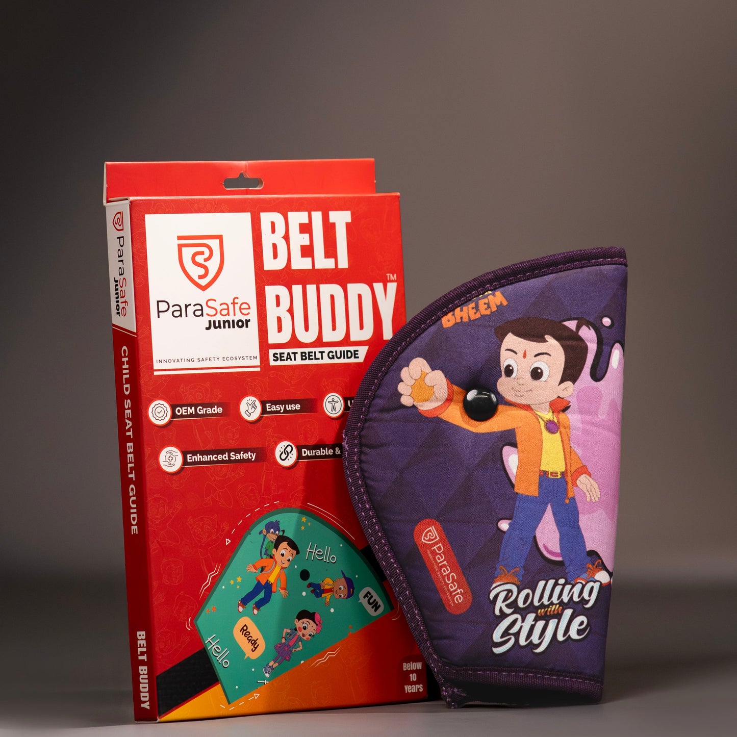 ParaSafe Belt Buddy product with packaging on a gray background