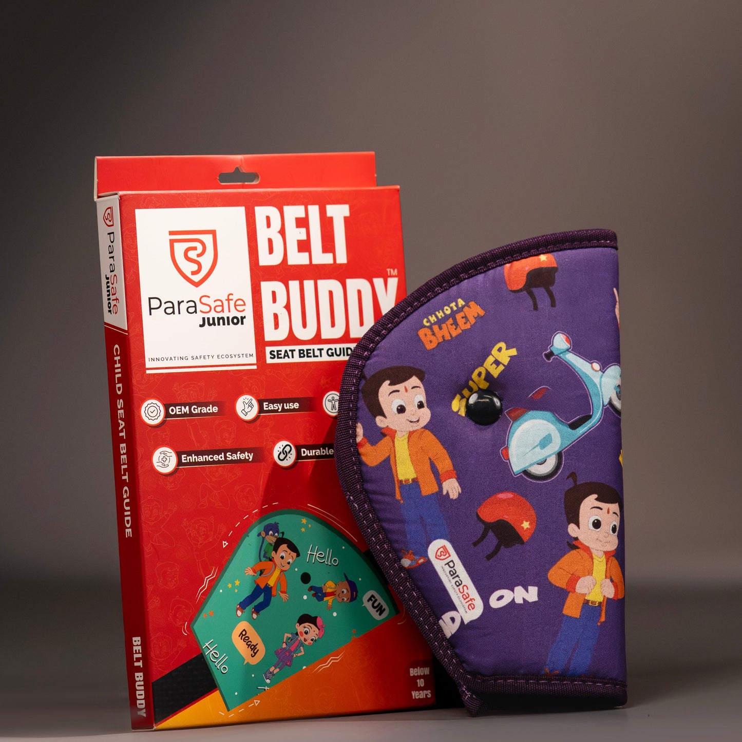 ParaSafe Belt Buddy product with packaging on a gray background