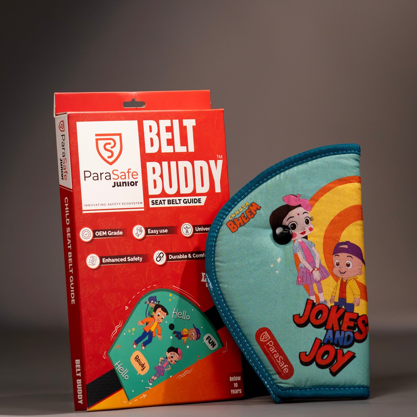 ParaSafe Belt Buddy product with packaging on a gray background