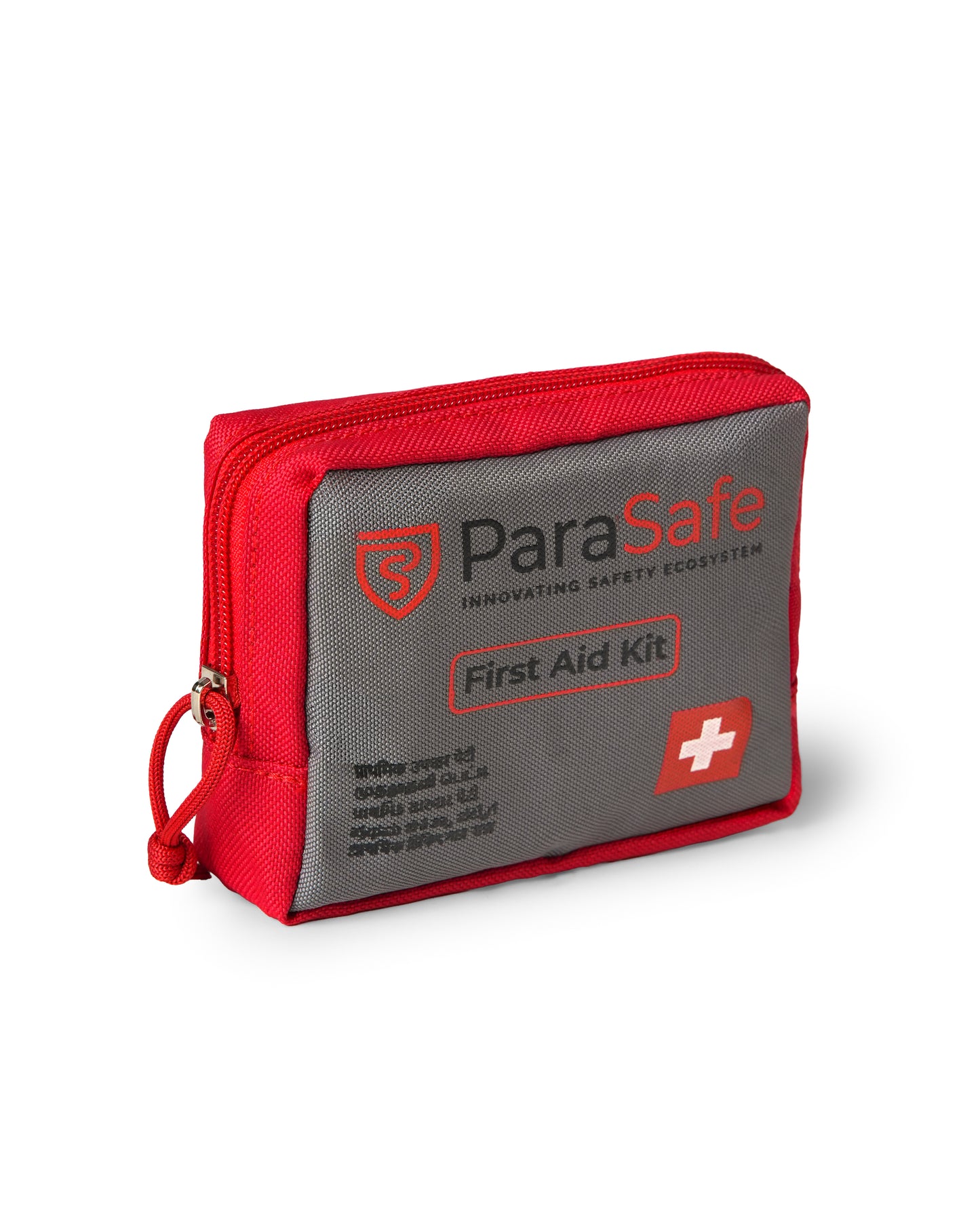 Red ParaSafe first aid kit on a white background