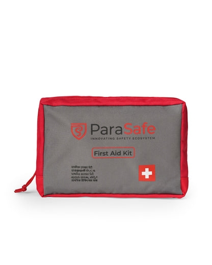 ParaSafe first aid kit with red border on a white background