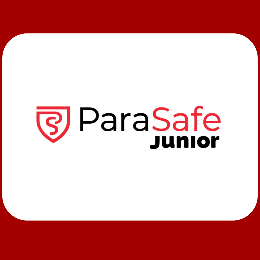 ParaSafe Junior logo on a white background with a red border