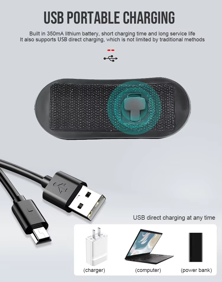 USB portable charging Parasafe HELMET BLINKER light with cable.