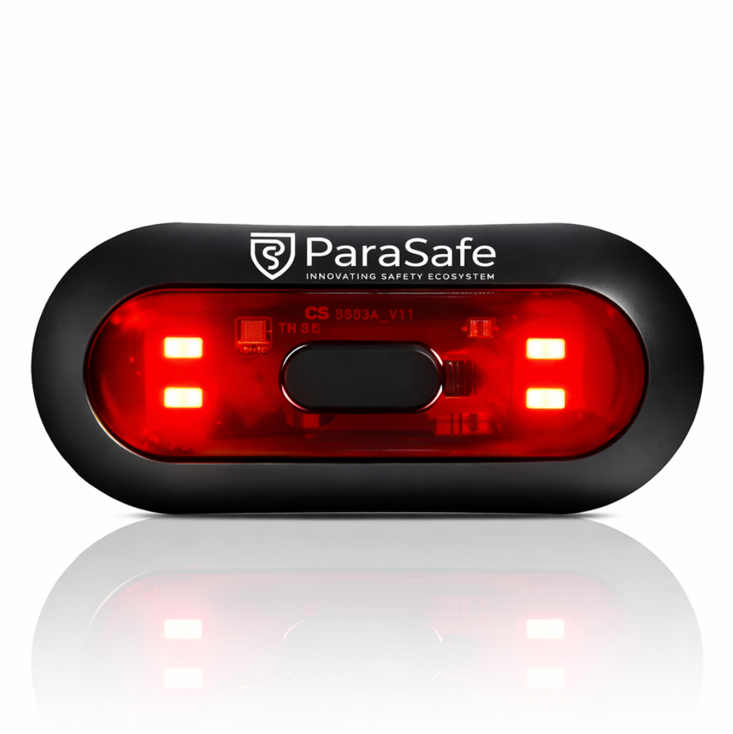 Parasafe HELMET BLINKER light on a white background