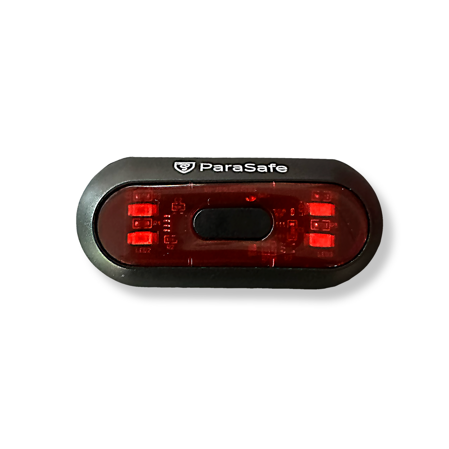 Red safety light with 'ParaSafe' branding on a white background